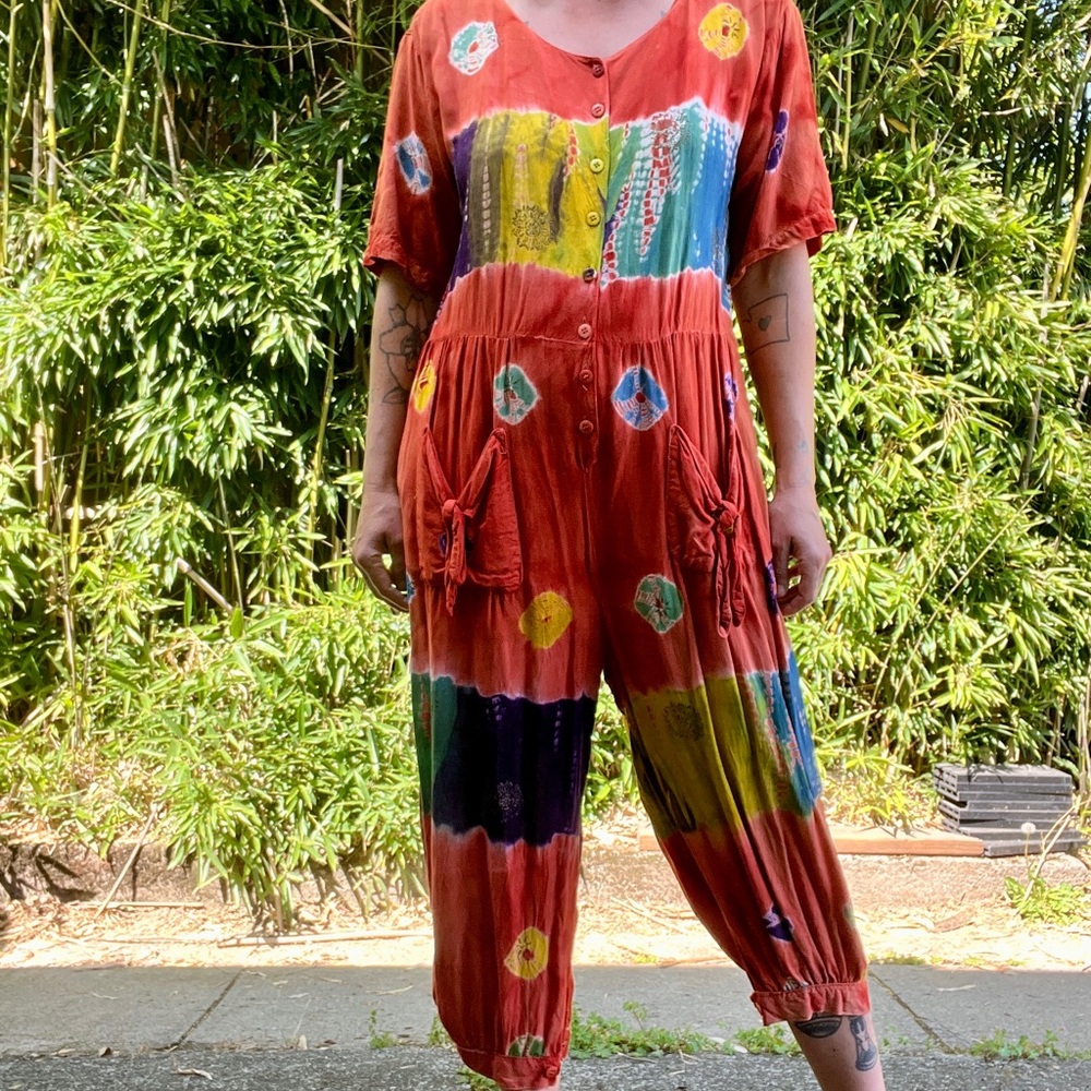 First class 1990’s tie dye vintage jumpsuit women’s size medium